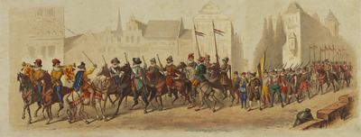 29173 Zevende blad van de maskerade van de studenten van het Utrechtsch Studenten Corps op 28 juni 1881, ter ...